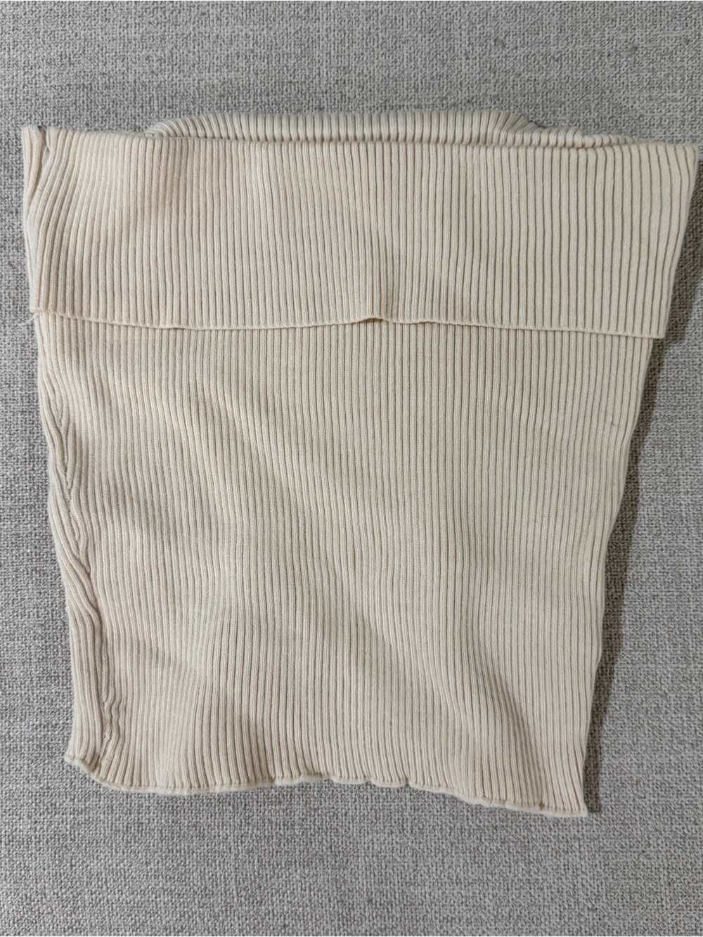 Ribbed Knit Tube Top in Beige